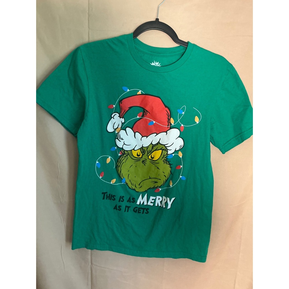 Hybrid The Grinch T-Shirt Men S Green Excellent Merry As It Gets Graphic Tee